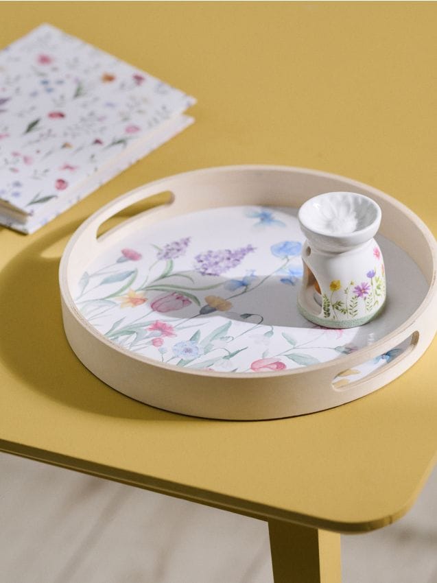 Sinsay - Tăviță decorativă rotundă cu motiv floral - multicolor