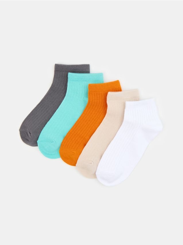 Sinsay - Șosete scurte cu nervuri 5 bucăți - multicolor