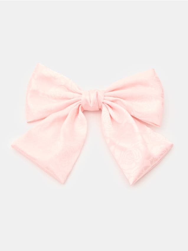Sinsay - Agrafă de păr în formă de fundă cu motiv floral - roz-pastel