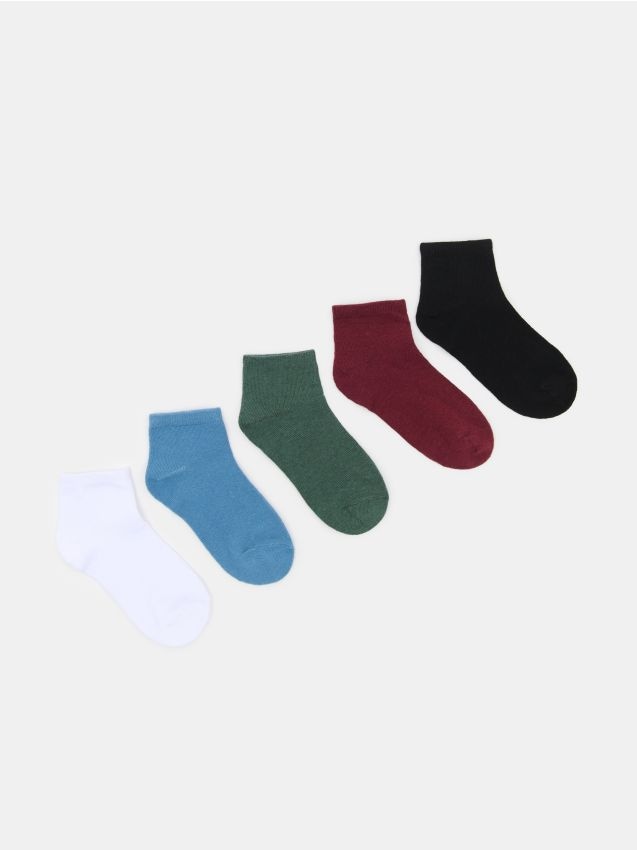 Sinsay - Șosete până la gleznă cu bumbac, pachet de 5 - multicolor