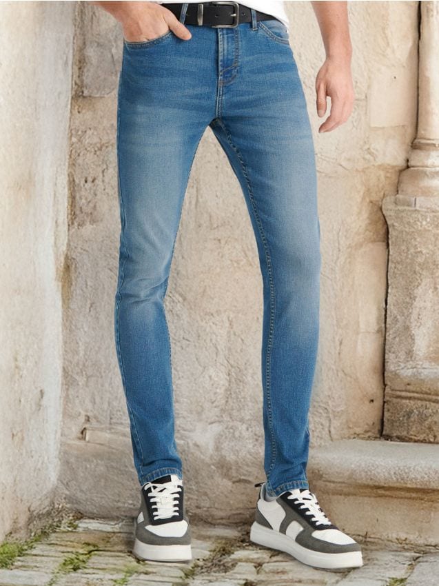 Sinsay - Blugi skinny - albastru
