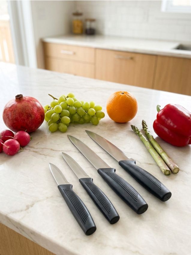 Sinsay - Set de 4 cuțite de bucătărie - negru