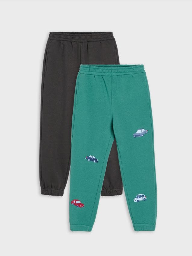 Sinsay - Pantaloni de trening jogger cu broderie cu vehicule 2 pack - multicolor