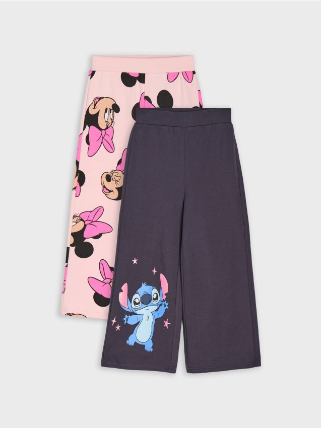 Sinsay - Pantaloni wide leg din bumbac Disney 2 pack - multicolor