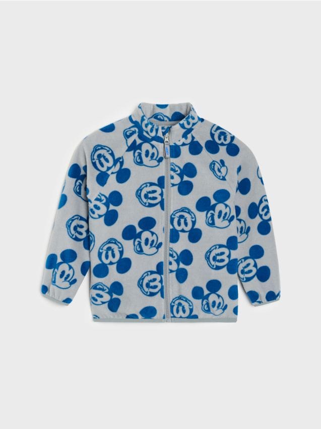 Sinsay - Bluză polară cu fermoar și guler înalt Mickey Mouse - gri-închis