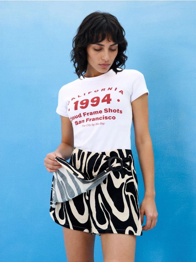 Sinsay - Spódnico-spodenki w abstrakcyjny wzór - wielobarwny