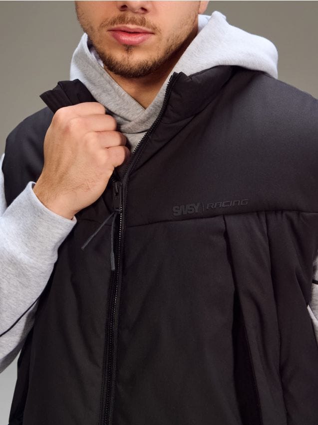 Sinsay - Vesta puffer cu guler înalt - negru