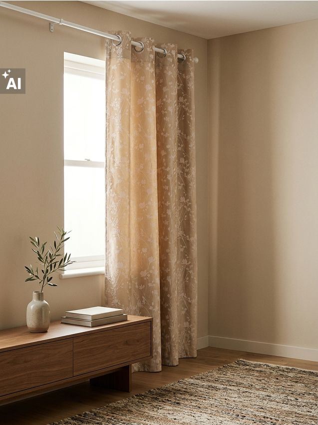 Sinsay - Draperie blackout cu model floral - bej