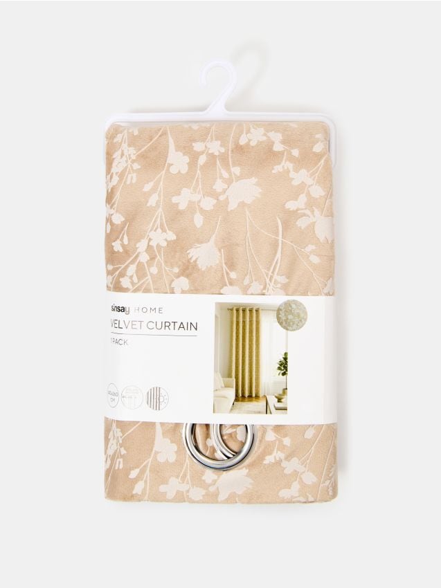 Sinsay - Draperie blackout cu model floral - bej