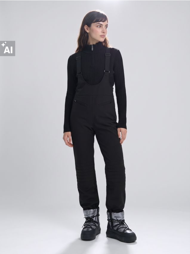 Sinsay - Maletă reiată cu fermoar și viscoză - negru