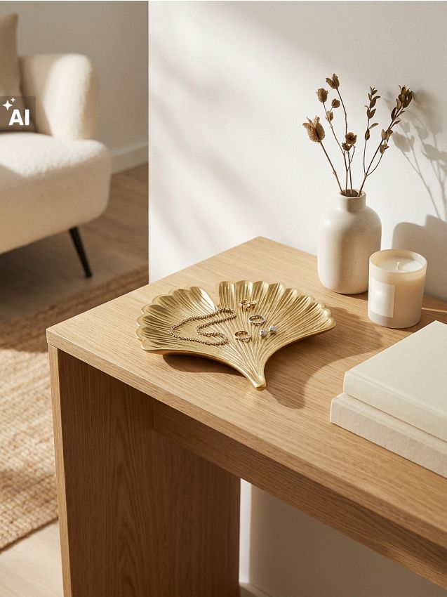 Sinsay - Tavă decorativă în formă de frunză de ginkgo - auriu