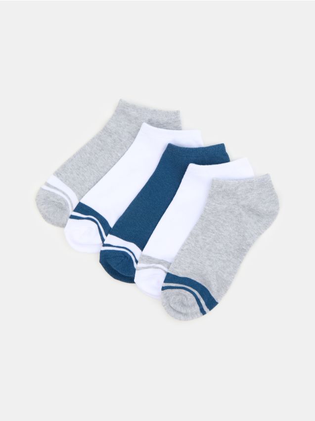 Sinsay - Krótkie skarpetki 5 pack - granatowy