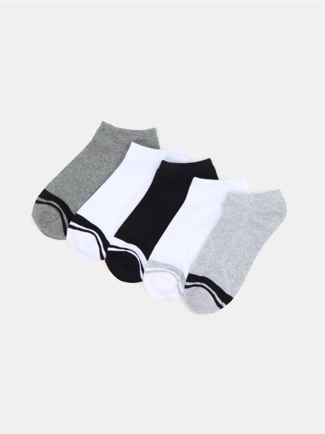 Sinsay - Krótkie skarpetki 5 pack - czarny