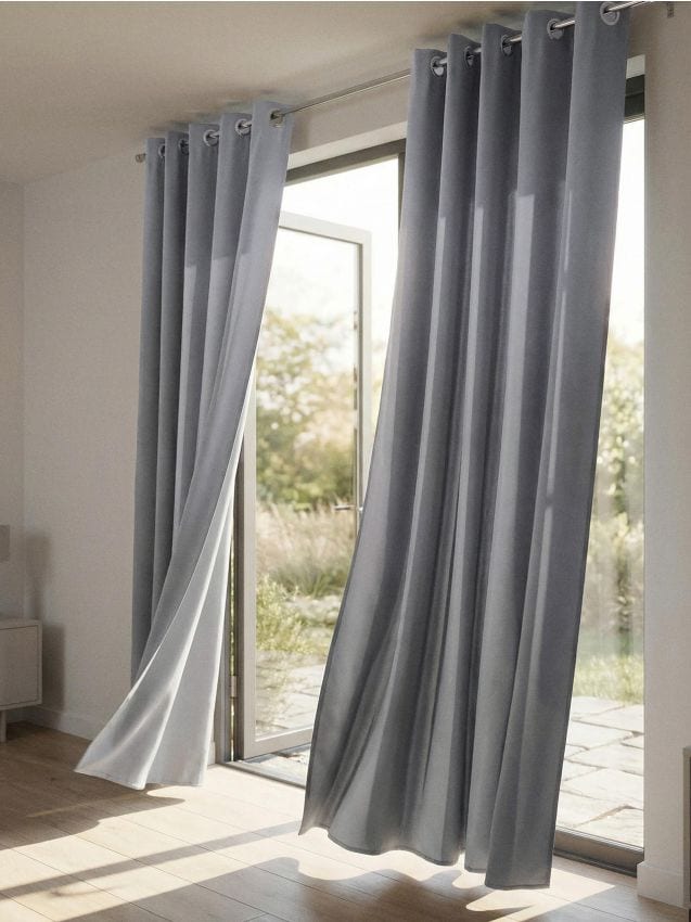 Sinsay - Set de perdele pe inele 2 pack - gri deschis