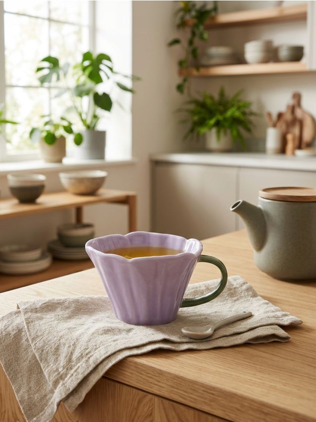 Sinsay - Cană ceramică cu motiv floral - violet