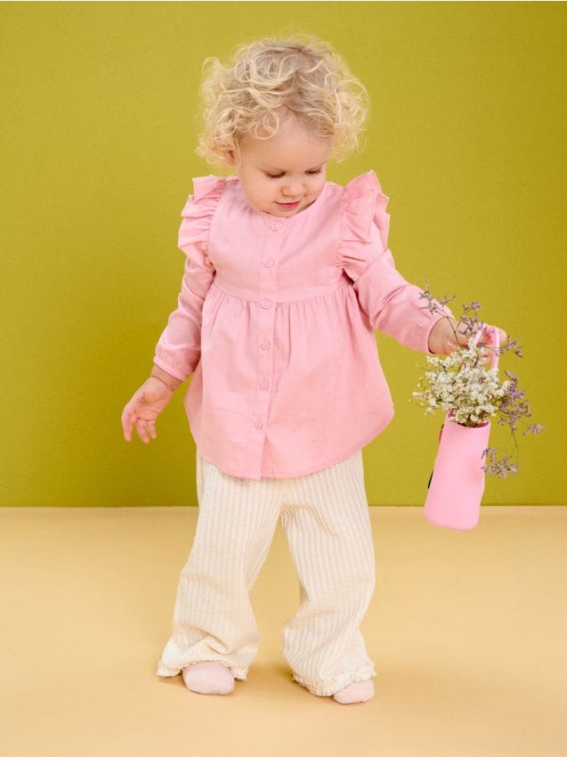 Sinsay - Bluză din bumbac - roz-trandafiriu