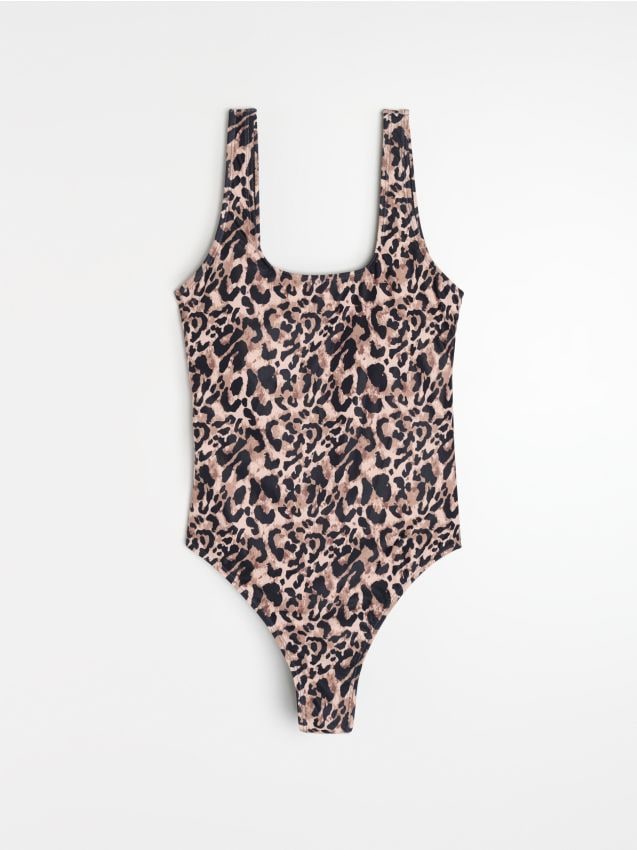 Sinsay - Costum de baie dintr-o piesă cu imprimeu leopard - multicolor