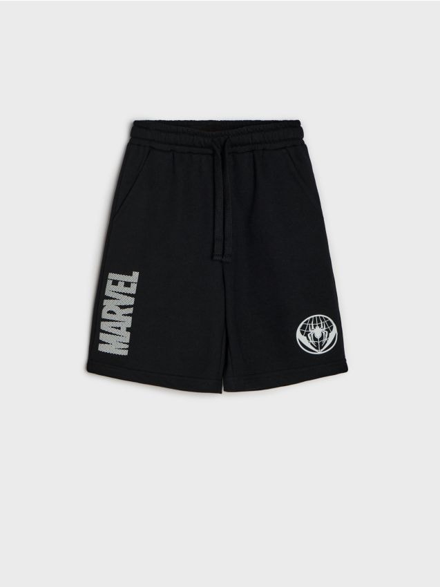 Sinsay - Șorturi din bumbac Marvel - negru