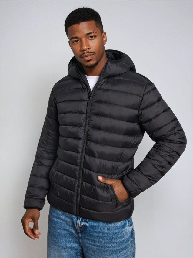 Sinsay - Geacă de puf cu glugă - negru