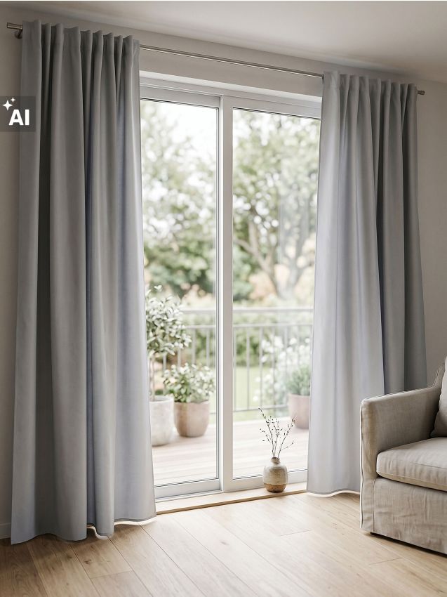 Sinsay - Draperie opacă cu bandă de prindere - gri deschis