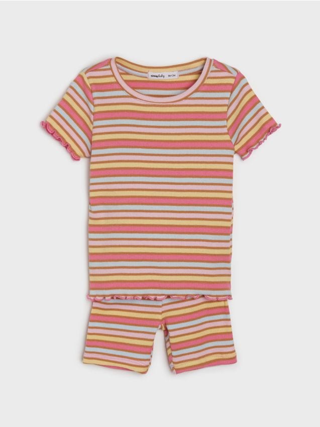 Sinsay - Set tricotat din bumbac cu dungi - multicolor
