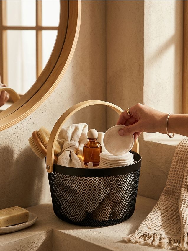 Sinsay - Coș de depozitare cu mâner - negru