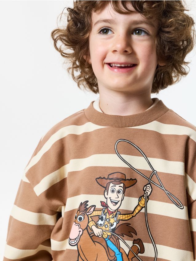 Sinsay - Hanorac din bumbac crewneck cu imprimeu Toy Story - cafeniu