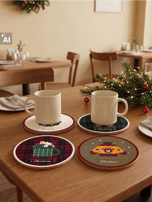 Sinsay - Suporturi de Crăciun pentru cană cu modele festive 4 pack - multicolor