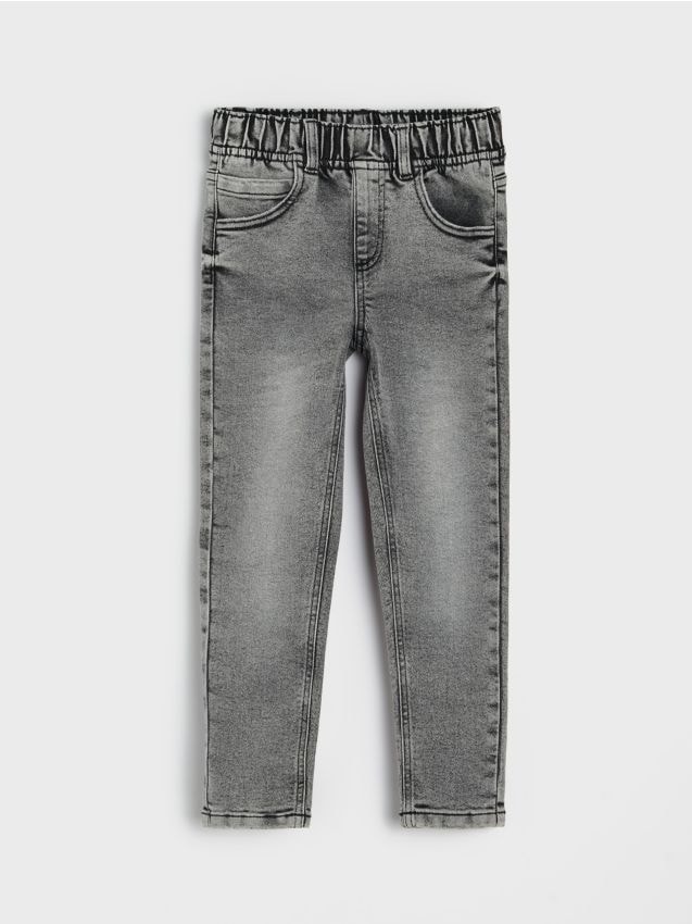 Sinsay - Blugi relaxed skinny cu amestec de viscoză - gri deschis
