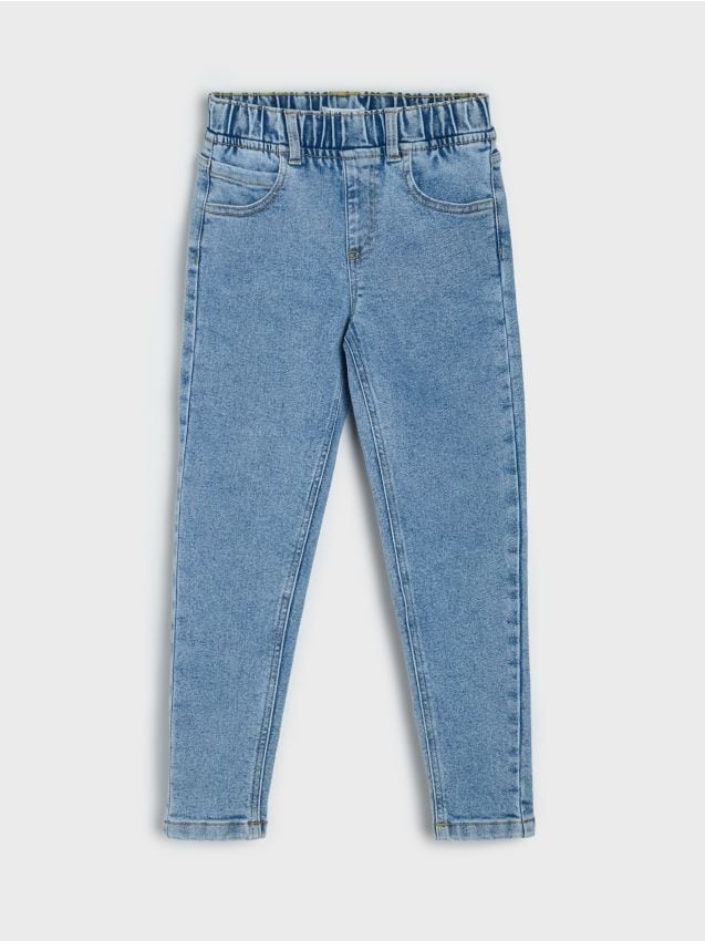 Sinsay - Jeansy relaxed skinny z domieszką wiskozy - niebieski