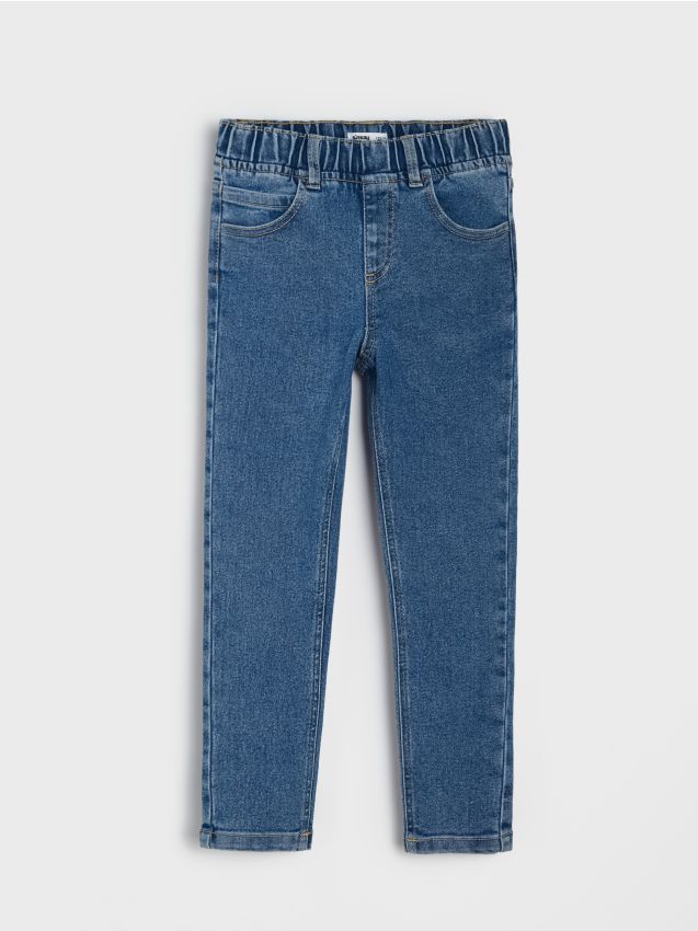Sinsay - Jeansy relaxed skinny z domieszką wiskozy - granatowy