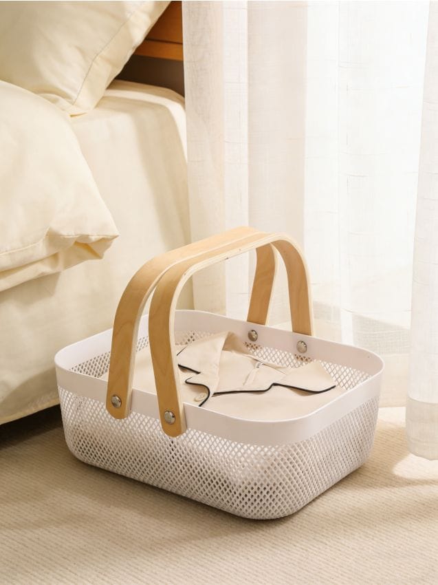 Sinsay - Coș cu mânere - alb