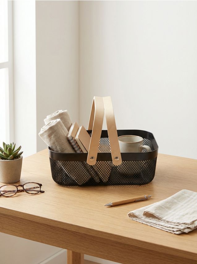 Sinsay - Coș cu mânere - negru