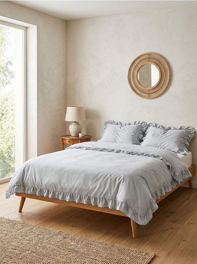Sinsay - Lenjerie de pat din satin - gri deschis