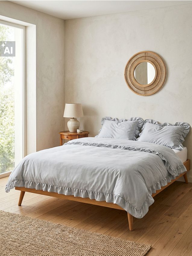 Sinsay - Lenjerie de pat din satin - gri deschis