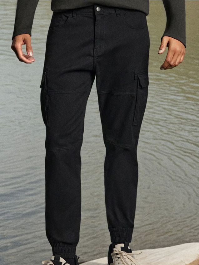 Sinsay - Pantaloni cargo - negru