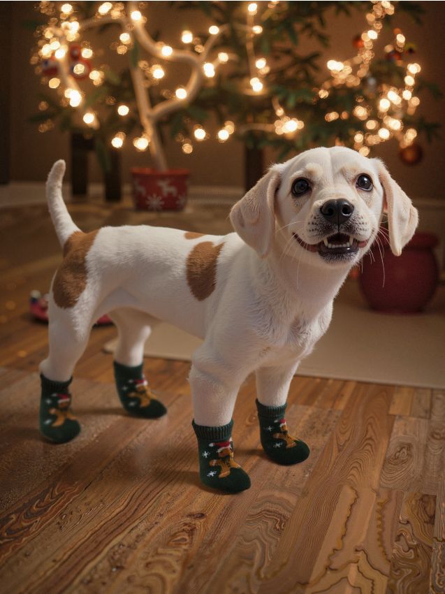 Sinsay - Ponožky pre psa s vianočným motívom - zelená