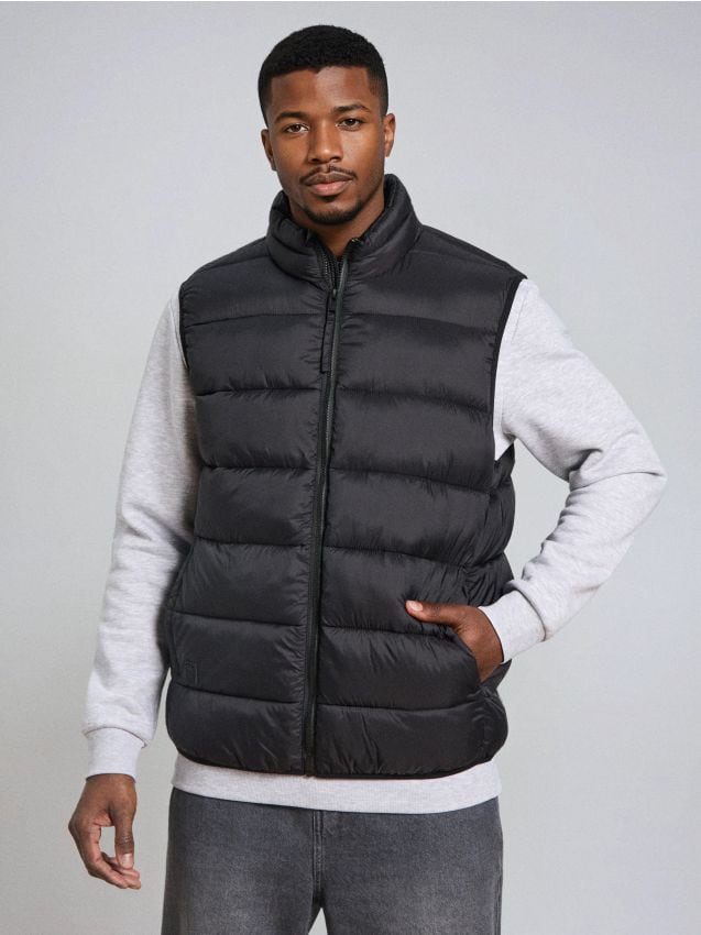 Sinsay - Vestă puffer - negru