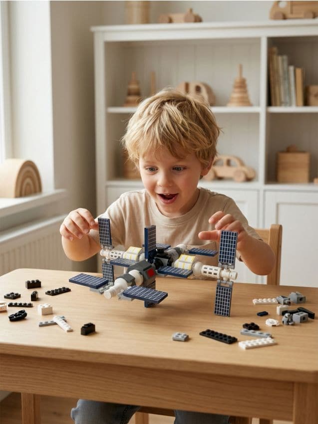 Sinsay - Set de blocuri de construcție port spațial - alb