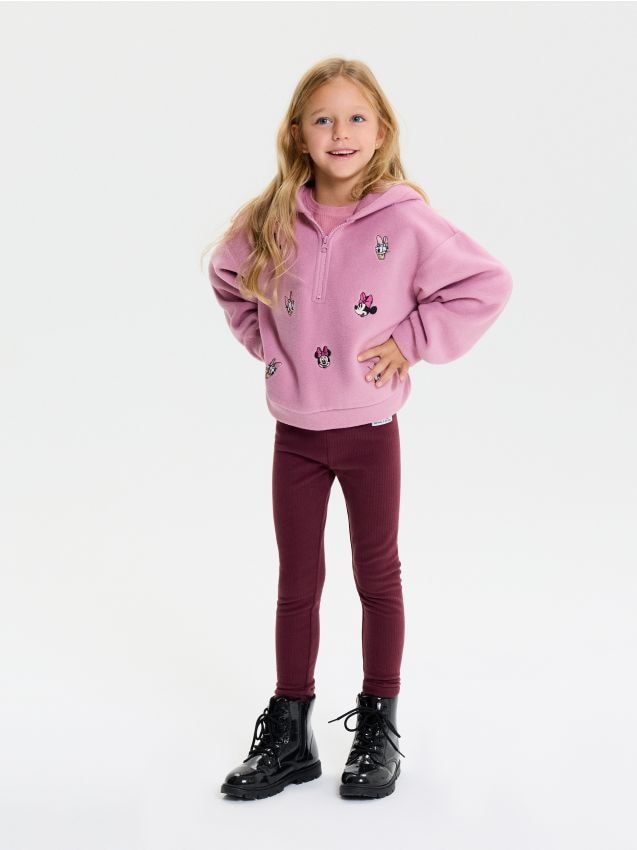 Sinsay - Set din hanorac din fleece cu broderie și colanți Disney - multicolor