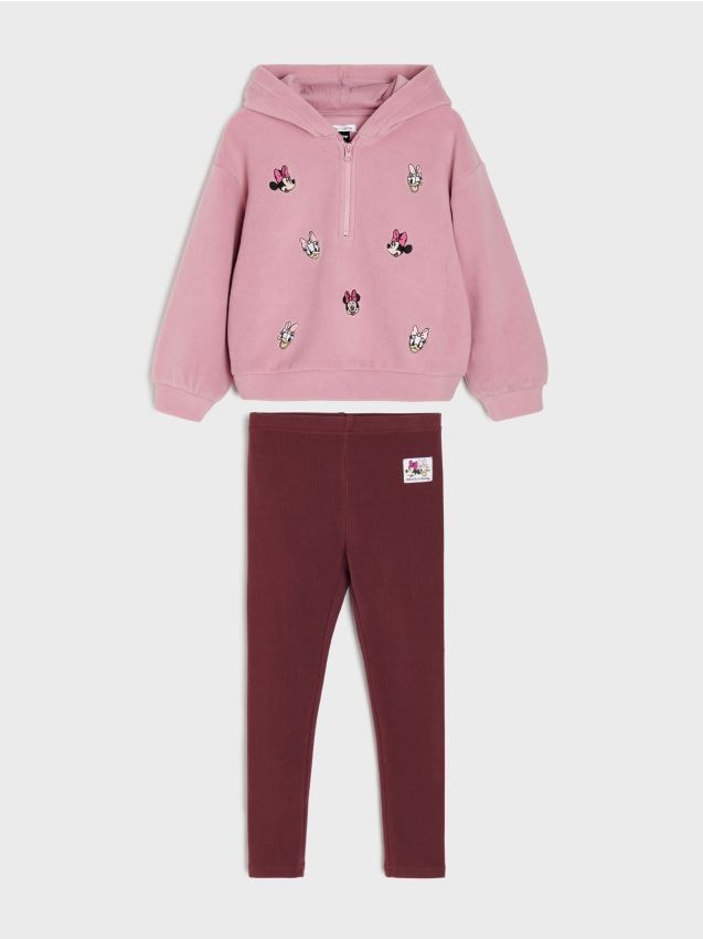 Sinsay - Set din hanorac din fleece cu broderie și colanți Disney - multicolor