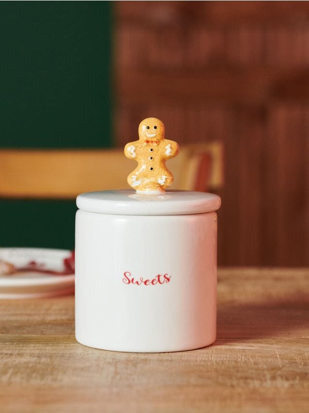 Sinsay - Úložný box s motívom perníkového panáčika - biela