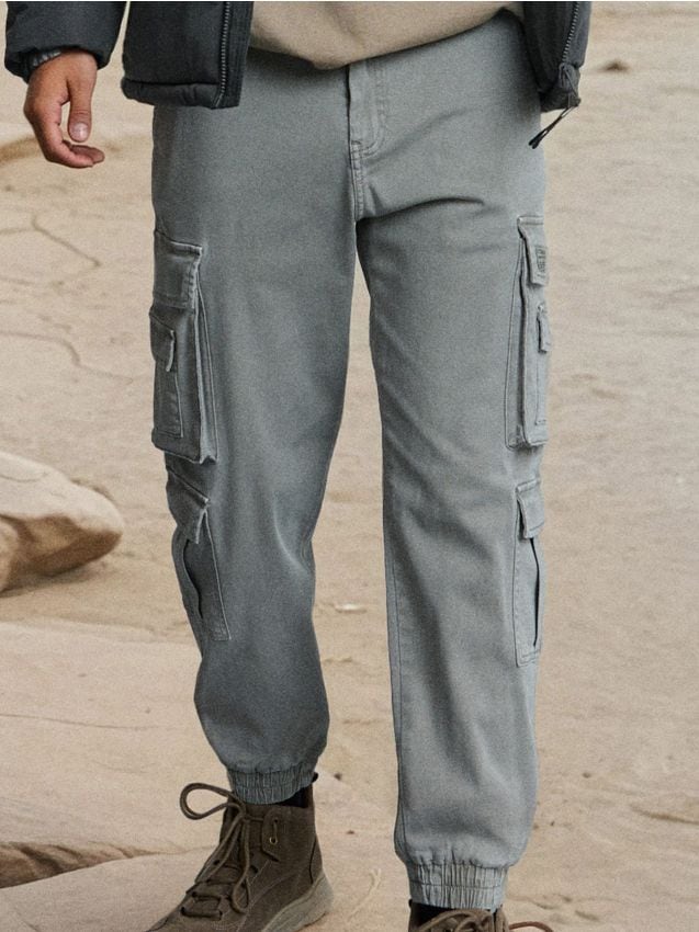 Sinsay - Pantaloni cargo - gri-neutru