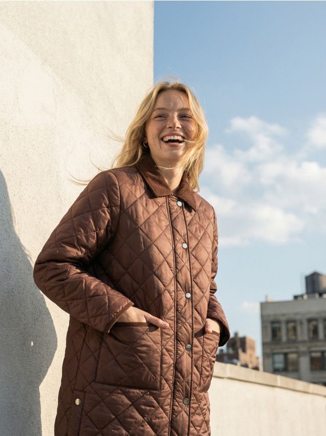 Sinsay - Palton matlasat - brun-auriu