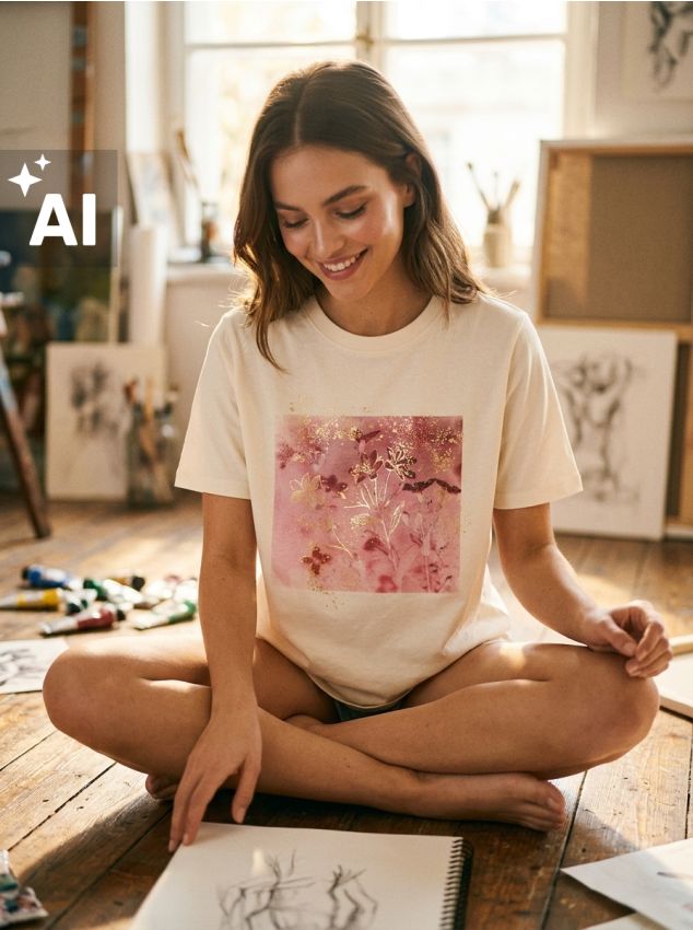Sinsay - Tricou din bumbac cu mâneci scurte și imprimeu auriu - crem