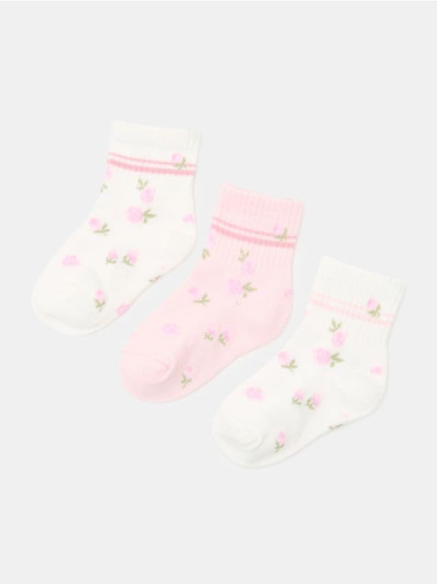 Sinsay - Șosete cu model floral și bumbac, pachet de 3 - multicolor