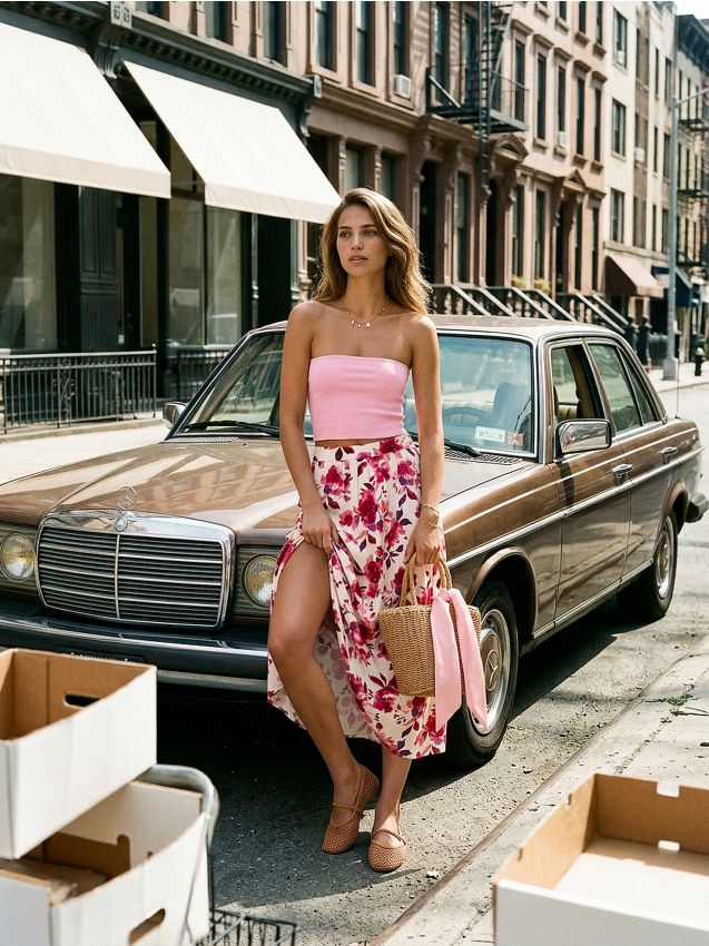 Sinsay - Fustă midi cu imprimeu floral - multicolor