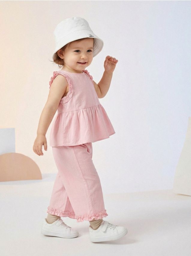 Sinsay - Set decorat cu volane - roz