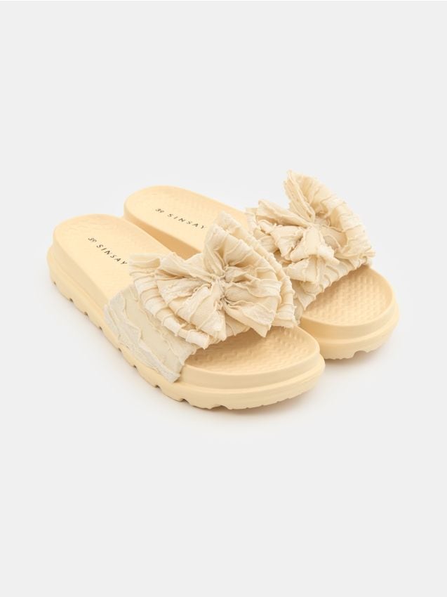 Sinsay - Șlapi cu fundă - nude