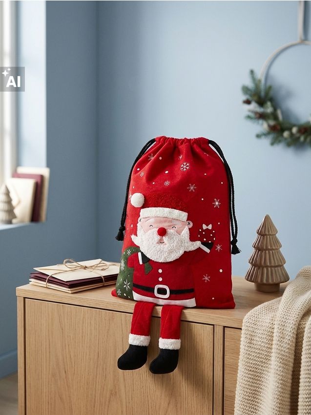 Sinsay - Sac de Crăciun pentru cadouri cu picioare suspendate - multicolor